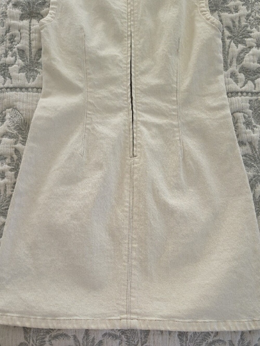 Abercrombie & Fitch Cream Sleeveless Structured Denim Mini Dress - Picture 5 of 5
